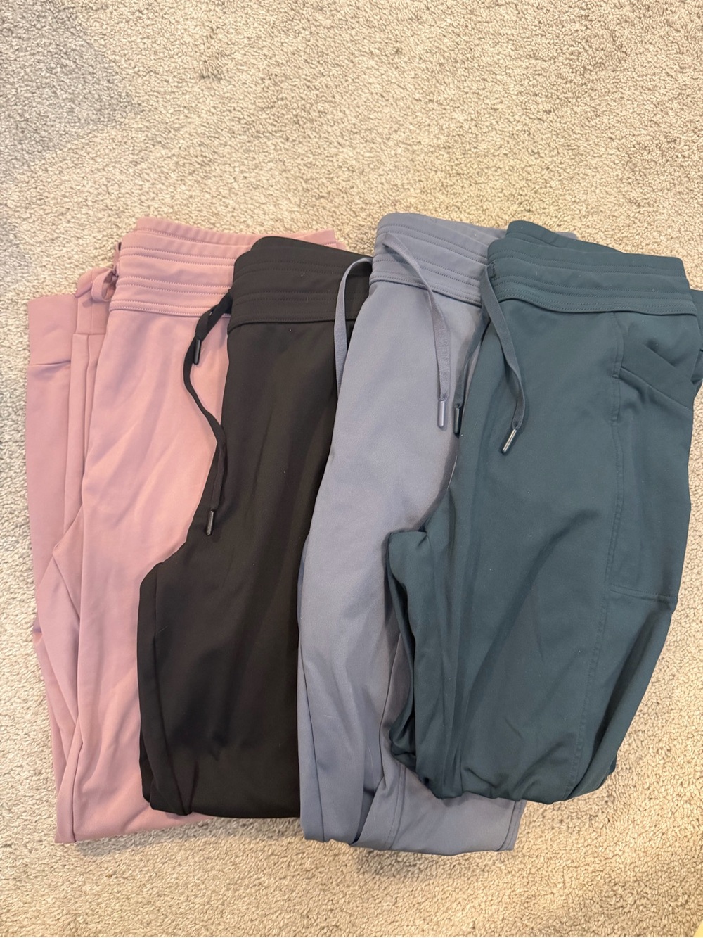 32 Degrees Women's Jogger Sweatpants Bundle- Dusty Pink, Black, Slate, and Green